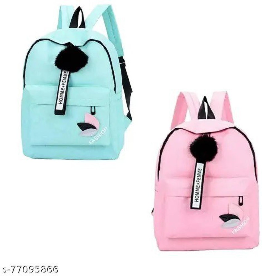 Sayma women & girls handbags and backpack combo pack of 2 12 L Backpack  pink, grey - Price in India