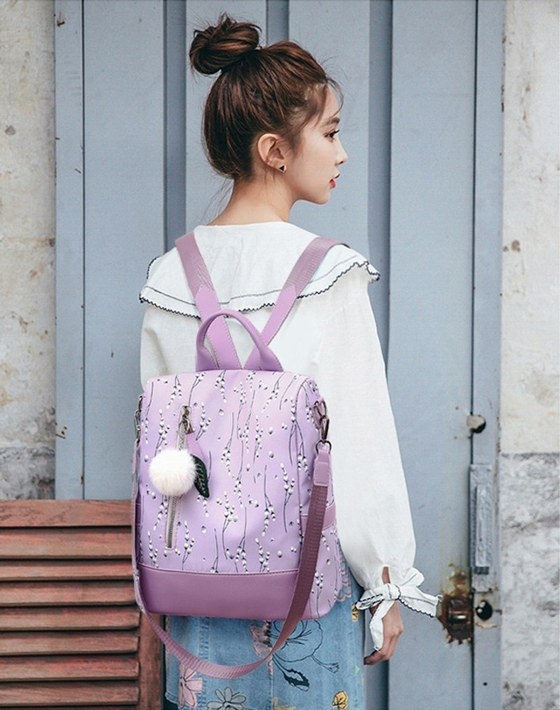 Purple backpack purse on sale