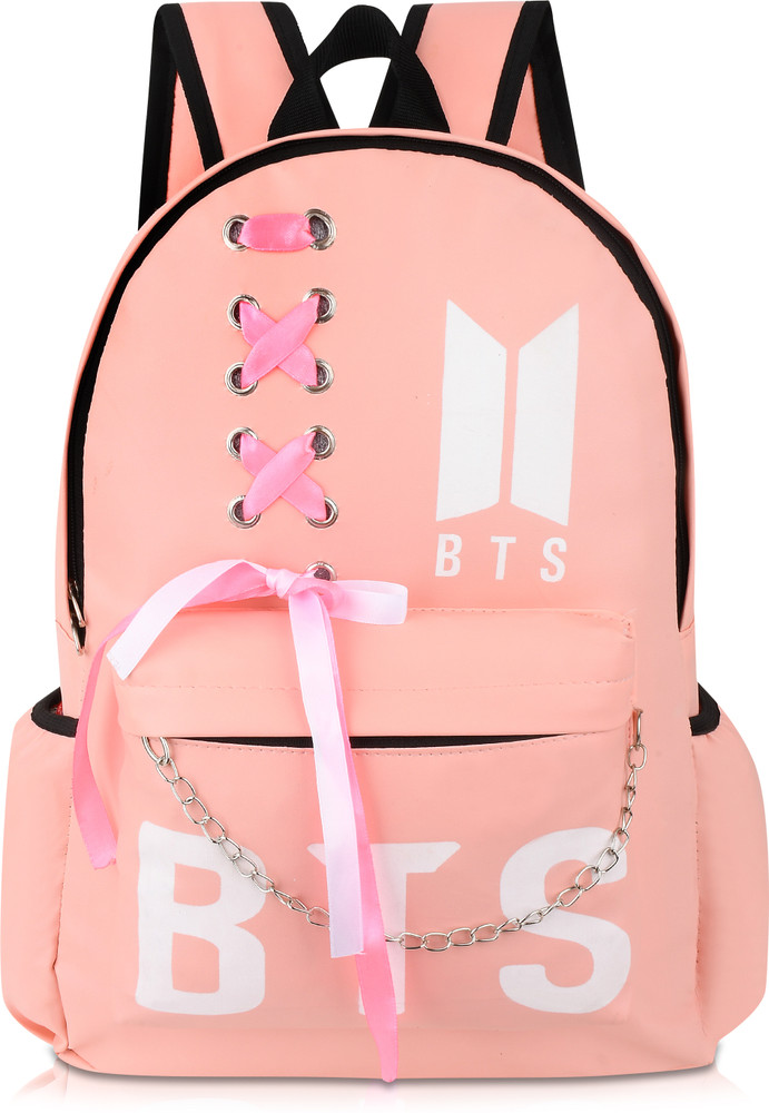 Sarthak Casual Backpack For BTS Fans and BTS Army Ribbon Pink 15 L Backpack Pink Price in India Flipkart