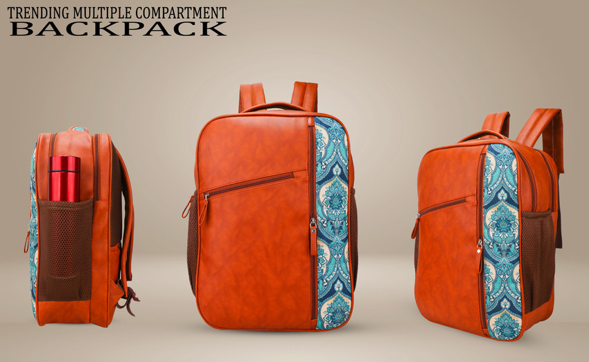 ALIZA Classic Stylish modern design laptop backpack for men and women 45 L Laptop Backpack BROWN SKYBLUE Price in India Flipkart
