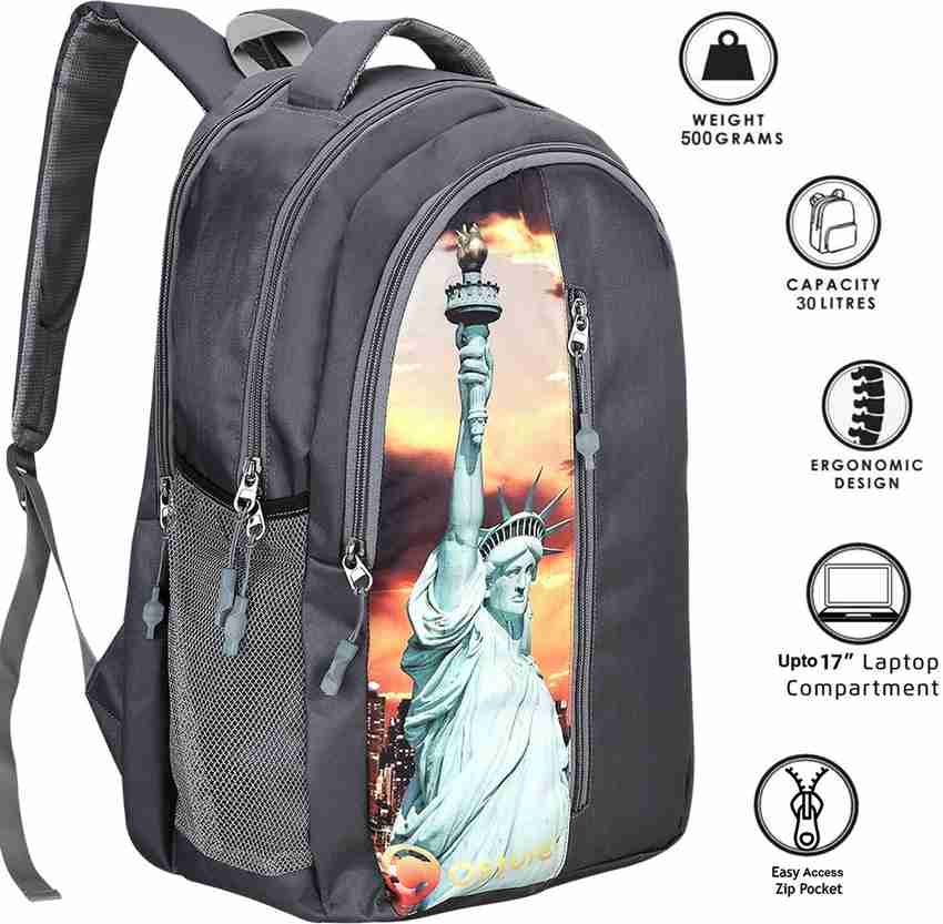 COSTURA Statue of Liberty Print School Bag for Boys Girls Laptop Backpack 30 L Laptop Backpack Green Price in India Flipkart