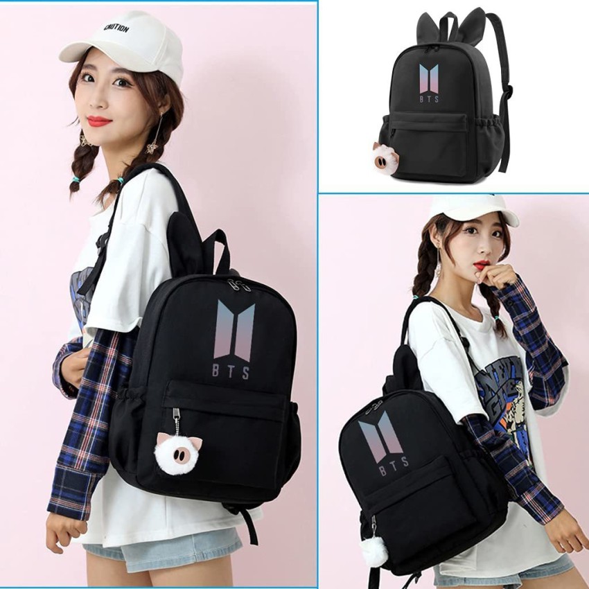 sannidhi Bts Bags for Girls, Gradient Cute Rabbit Ear Waterproof Backpack,  Maximum Capacity 55L, Used for School Bag Computer Bag Gift Waterproof