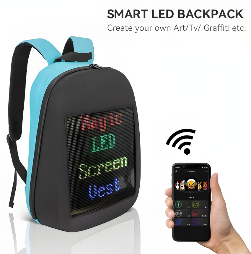 bsddp Backpack With LED Screen Custom Display Fully APP Operated Waterproof Bag 17 L Backpack Blue Price in India Flipkart