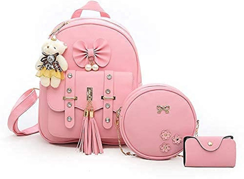 YUMN CRAFTS Designer Mini backpack for girls Women Pack of 3 GBPKMN03 5 L Backpack Pink Price in India Flipkart