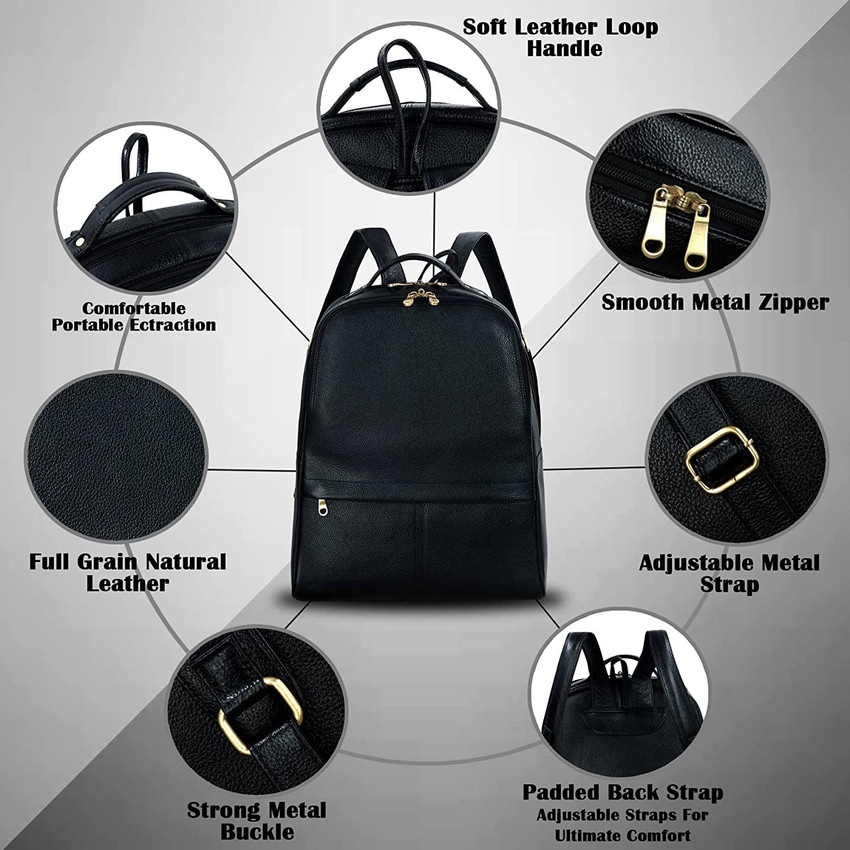 Mens genuine leather backpack online