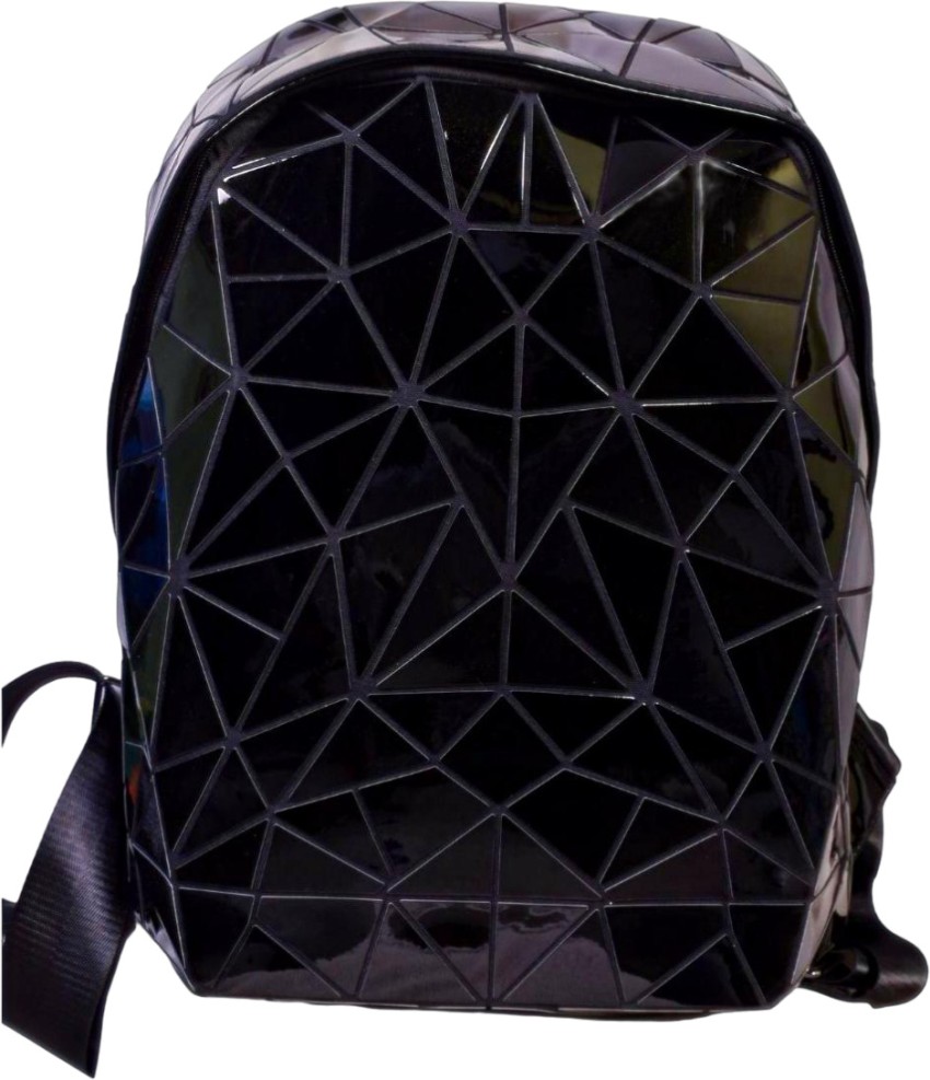 JIMMY JOLLY Synthetic Geometric Holographic Reflective Backpack Color Changing Bag 15 L Backpack MATT BLACK Price in India Flipkart