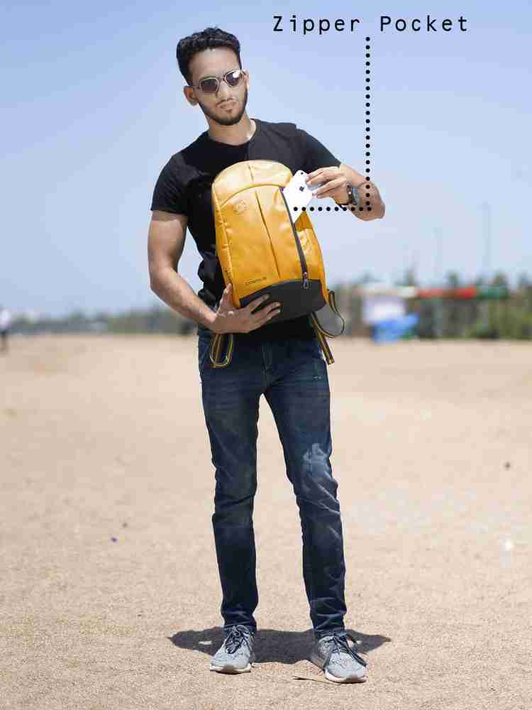 Cosmus Alpha Medium size 17L Mini Backpack Casual Yellow Trendy Daypack 17 L Laptop Backpack YELLOW Price in India Flipkart