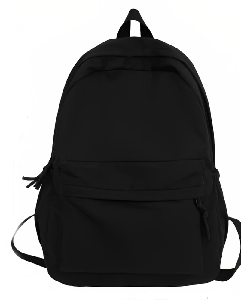Hey Boi Solid Black Color Backpack 25 L Backpack Black Price in