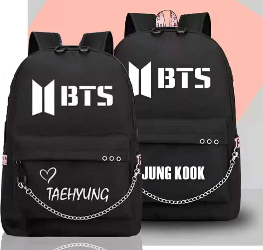Flamebird New TAEHYUNG JUNGKOOK BACKPACK FOR GIRLS 30 L Backpack BLACK Price in India Flipkart