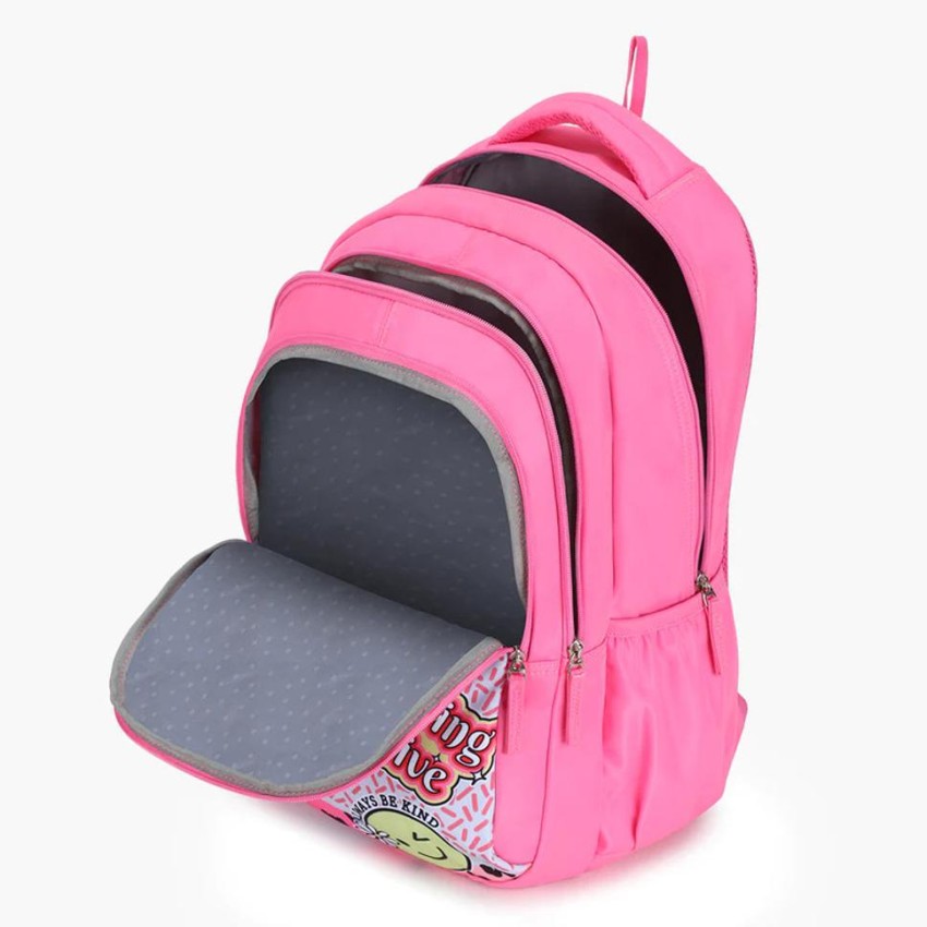 Pu Printed School Bags Pink Colour