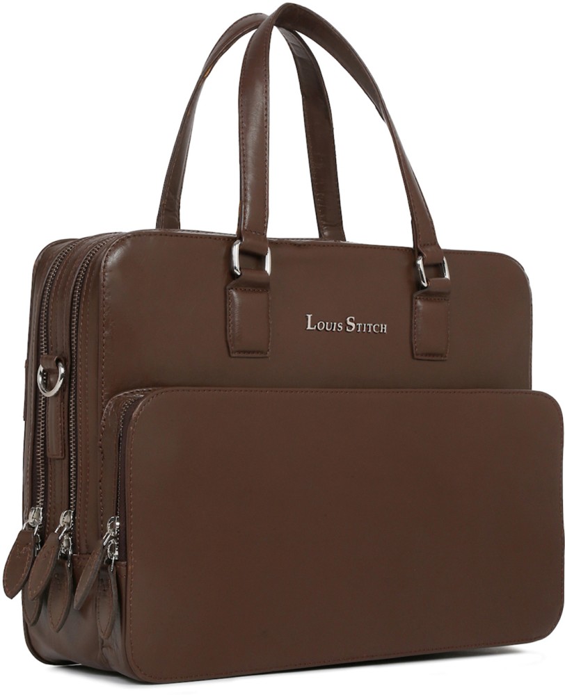 LOUIS STITCH Genuine Italian Leather Laptop Bag Messenger Handmade  Compartment with Adjustable Strap Extra Zip Compartments Bags Shoulder  strap Men (Russet Brown) : .in: Computers & Accessories