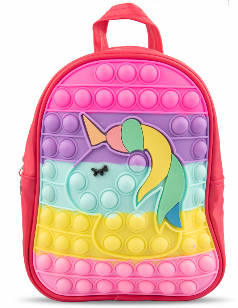 Flipkart SAEKOS Unicorn Pop it Bagpack trendy unicorn face print Red Colour Waterproof Backpack Backpack