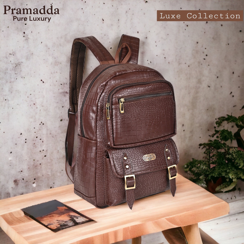 Flipkart Pramadda Pure Luxury Elegant Croco leather School College Bag For Boys For Class 9th 10th 11th 12th Waterproof School Bag School Bag