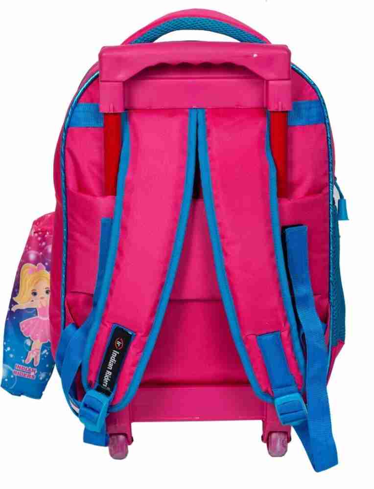 Flipkart Indian Riders baby wonder girl School Kids Bag 16 Inches Queen Pink School Bag Trolley Bag Waterproof Trolley Trolley