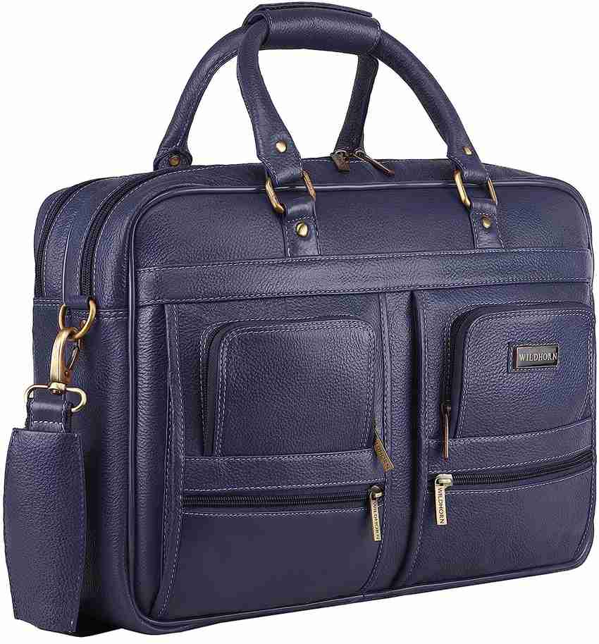 Wildhorn leather messenger bag top