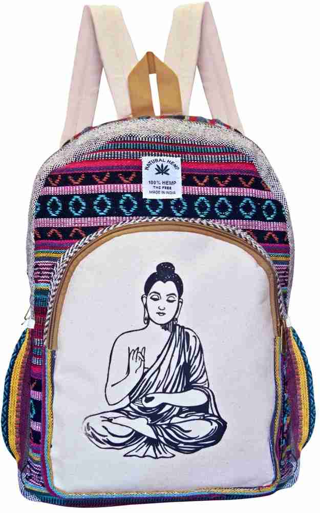 NEHAMIT TEXTILES Natural hemp backpack buddha print big size Backpack Backpack Flipkart