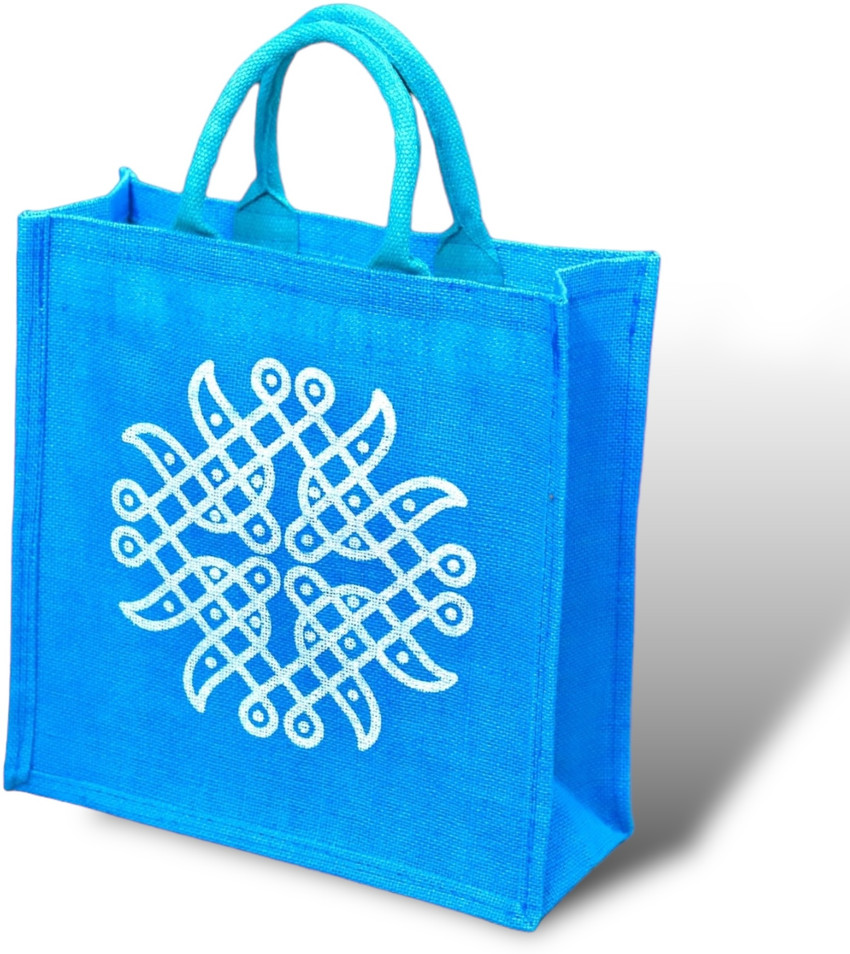 Flipkart CARRY CLOUD Jute Bags Floral embroidered Thamboolam Tiffin bag Wedding Return Gifts Waterproof Multipurpose Bag Multipurpose Bag