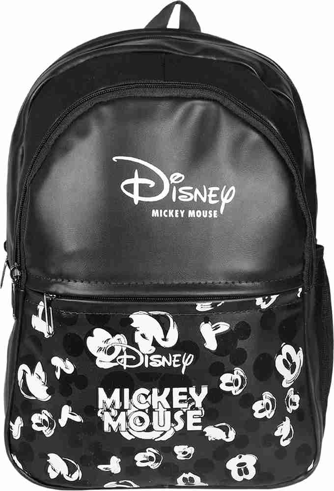 Black leather mickey mouse backpack shop