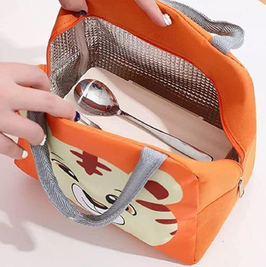 Cartoon Tiger Pattern Lunch Bag Insulated Portable For School & Work School Lunch  Box Lunch Container Insulated Lunch Bag