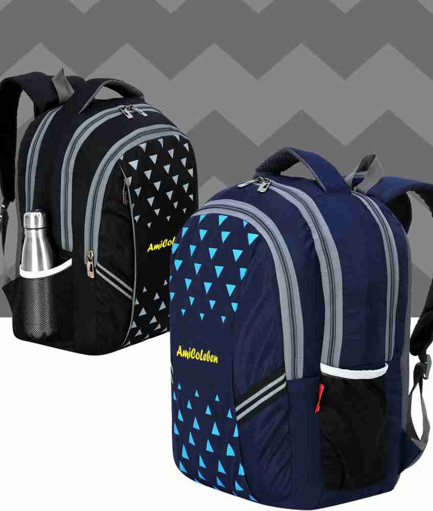 Flipkart Amicoleben Comfortable Bags for Students Multi Pocket Design Pack of 2 Waterproof School Bag School Bag