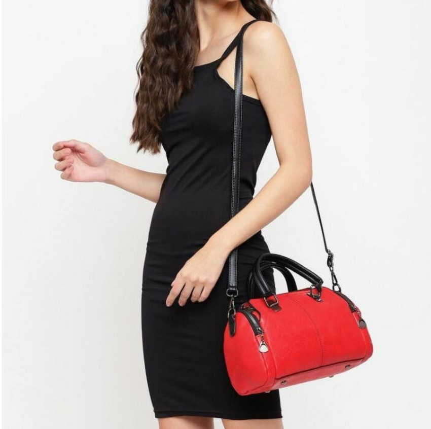 VISMIINTREND Red Shoulder Bag Stylish Vegan Leather Sling
