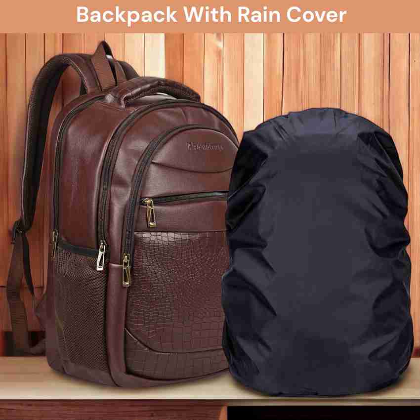 Leather backpack in rain outlet