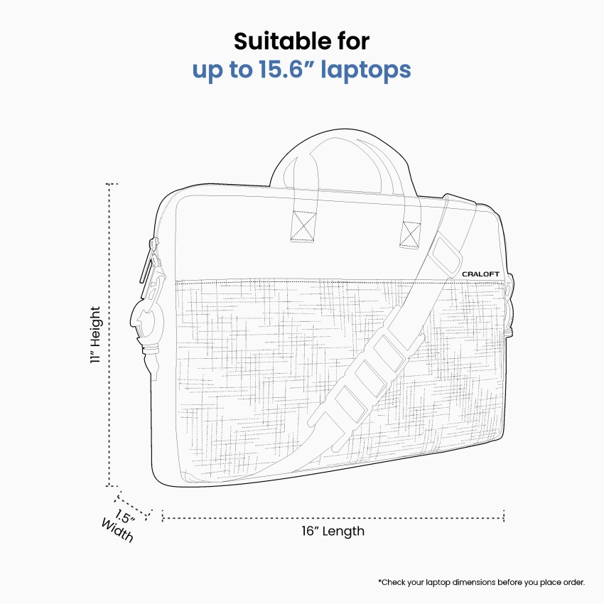 15.6 inch laptop outlet bag dimensions