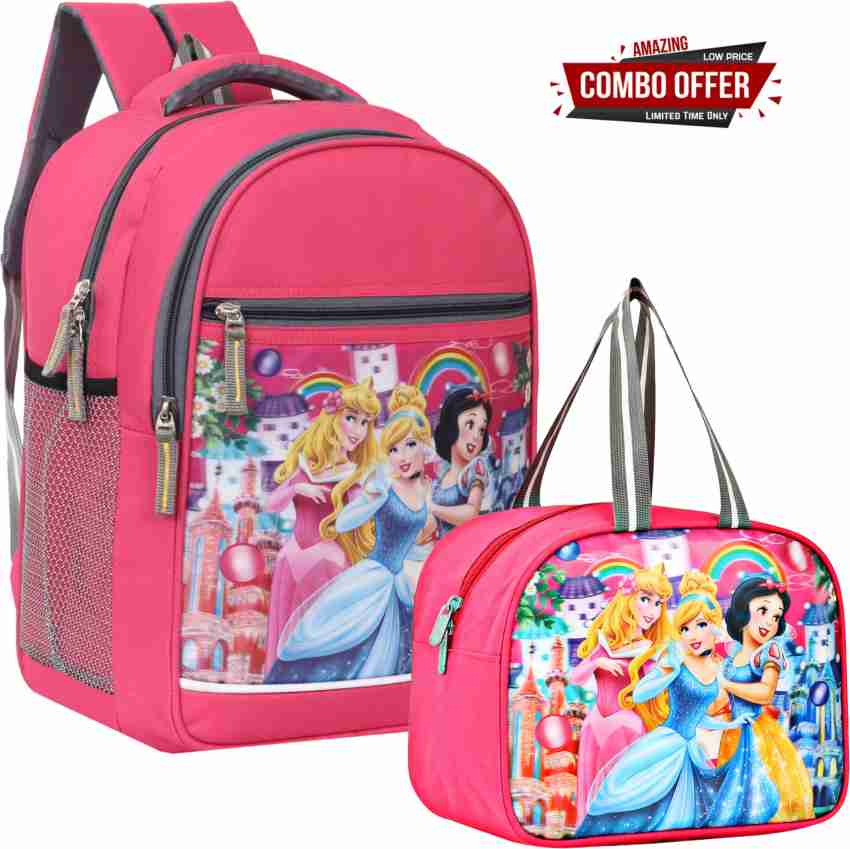 Flipkart LINOX Barbie Combo School and Lunch bag Class Nursery to 2nd Waterproof School Bag School Bag