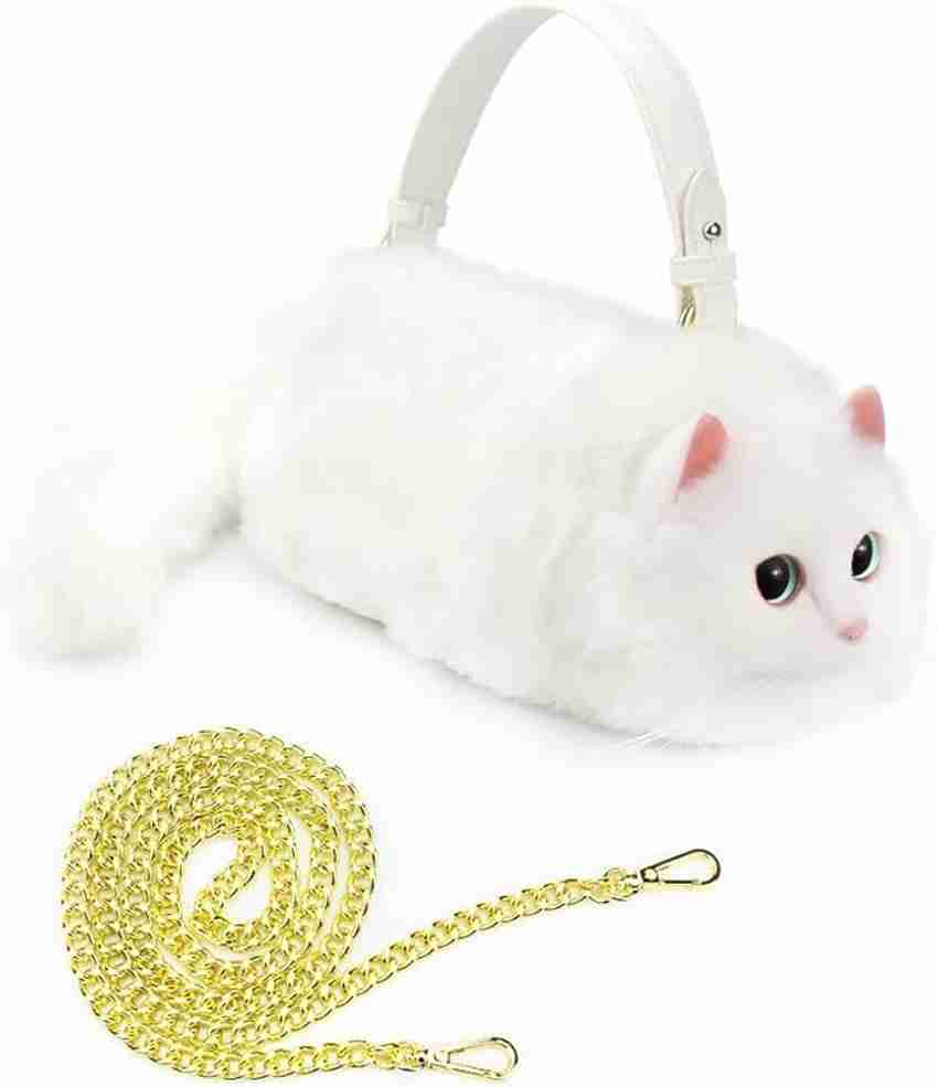Flipkart Orin Realistic Puffy Plush Cat Shaped Crossbody Handbag Plush Bag Plush Bag