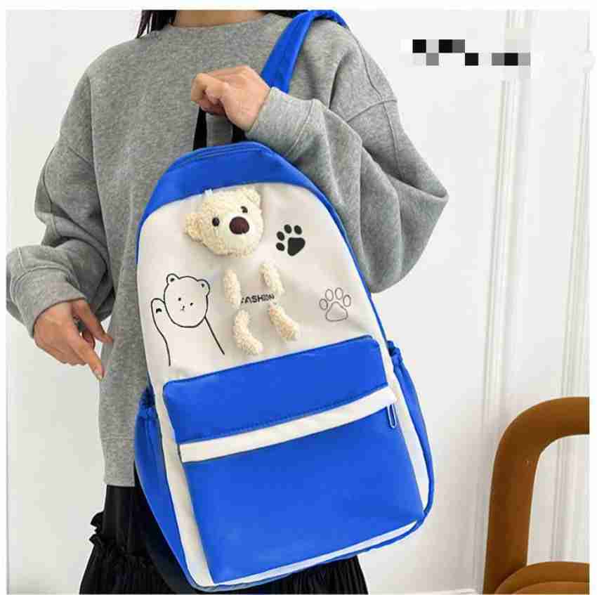 Backpack Girl School Bag Waterproof Student Traveling Shoulder Supply Black  Blue