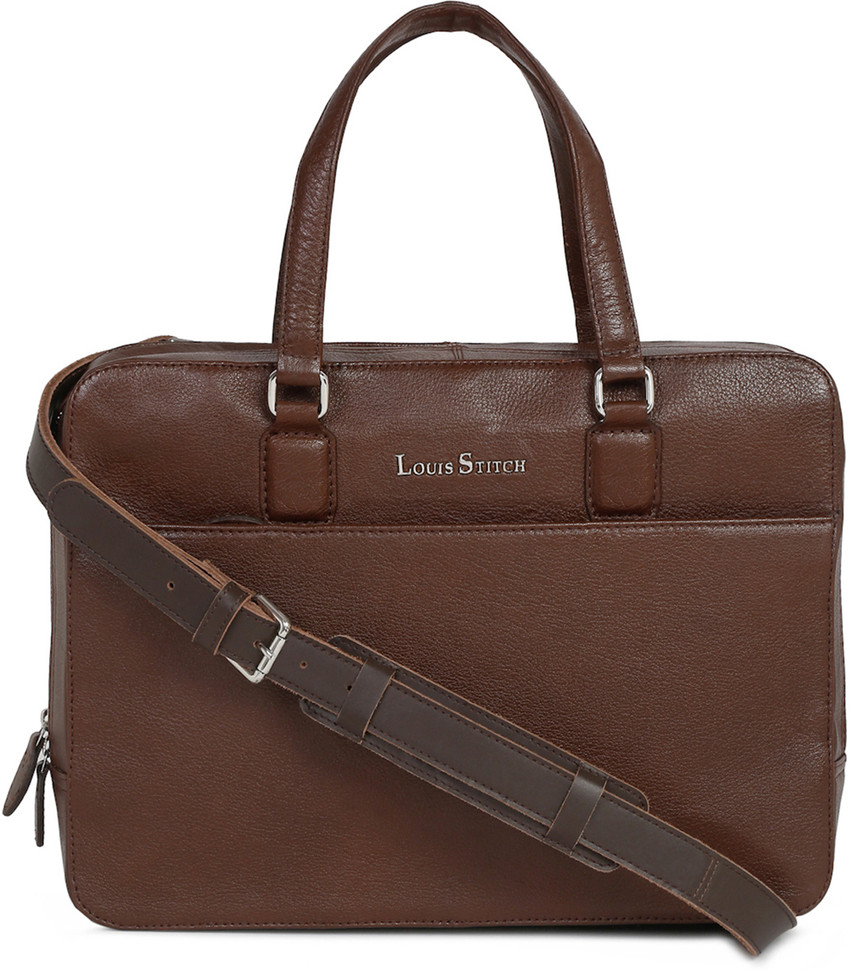 Flipkart LOUIS STITCH Brown Italian Leather Laptop Bag for Men Messenger Bag Messenger Bag