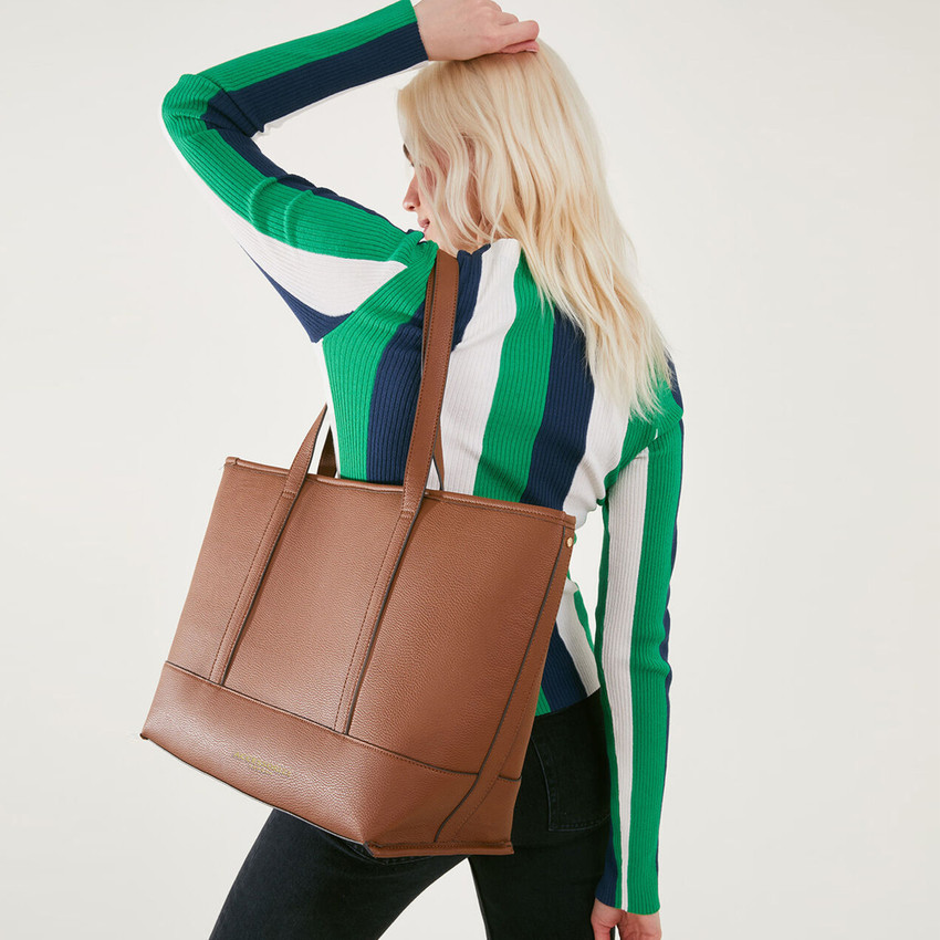 Leather work sales tote laptop