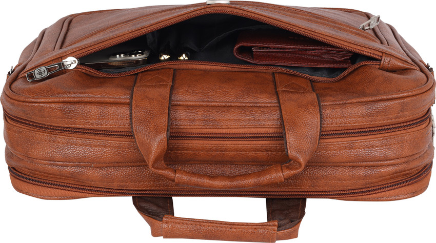 Flipkart TEO BAG Teo 16 Inch PU Leather Laptop Computer Bag Tan Color Waterproof Messenger Bag Messenger Bag