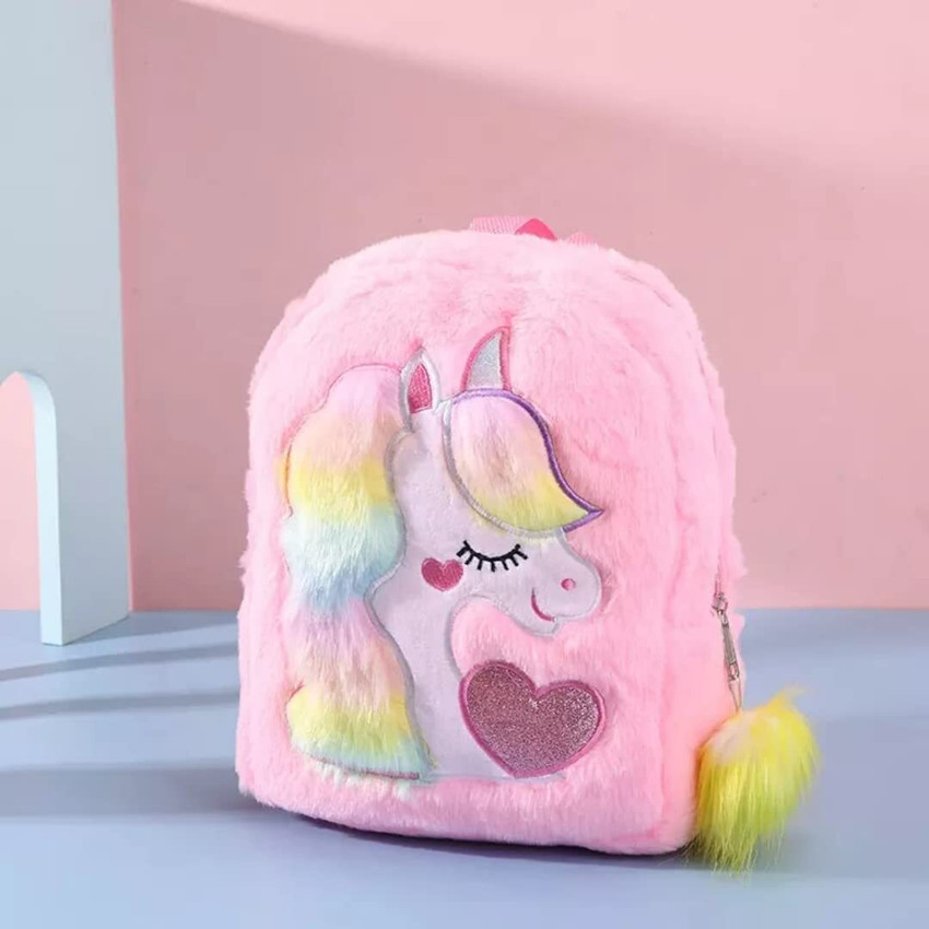 Unicorn furry backpack discount