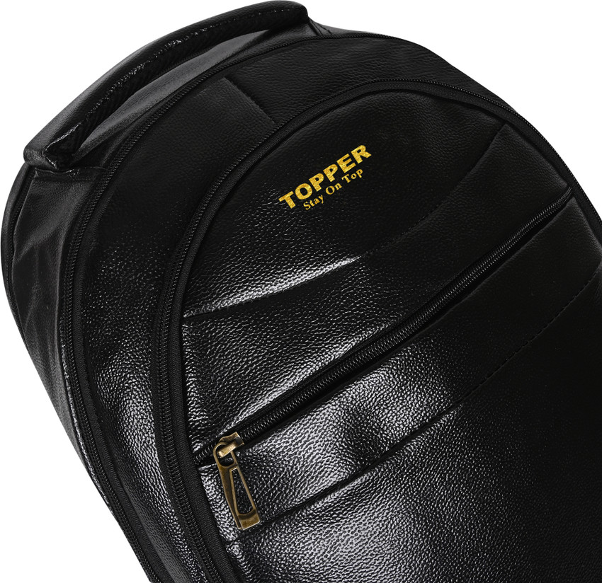 Black leather backpack for school clearance