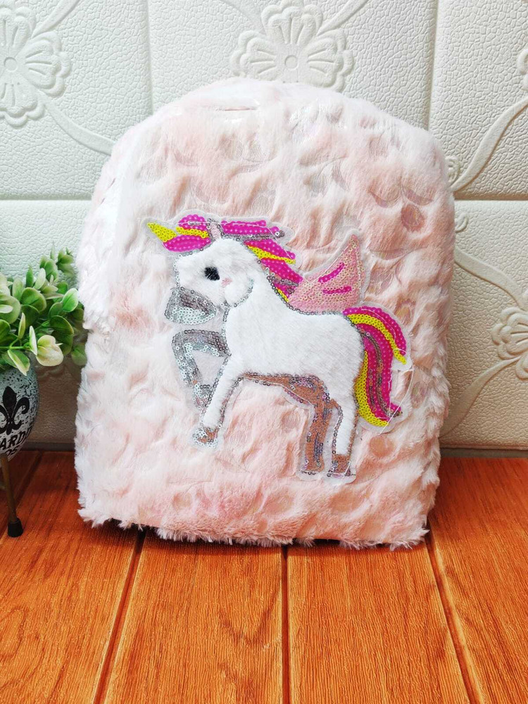 Unicorn fur backpack sales