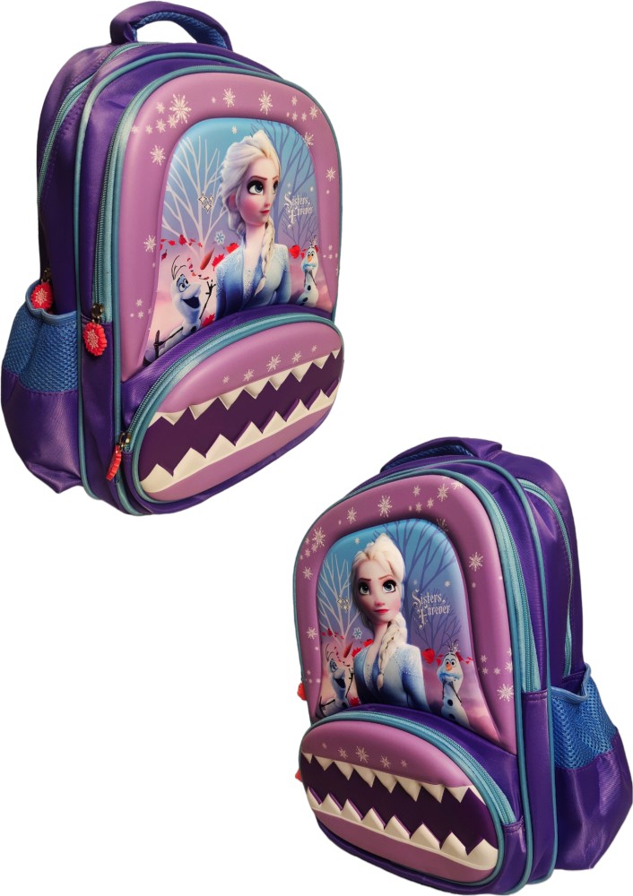 Disney Princess Frozen Elsa & Anna Matching Large 16 Inches Backpack With  Lunch Bag Set