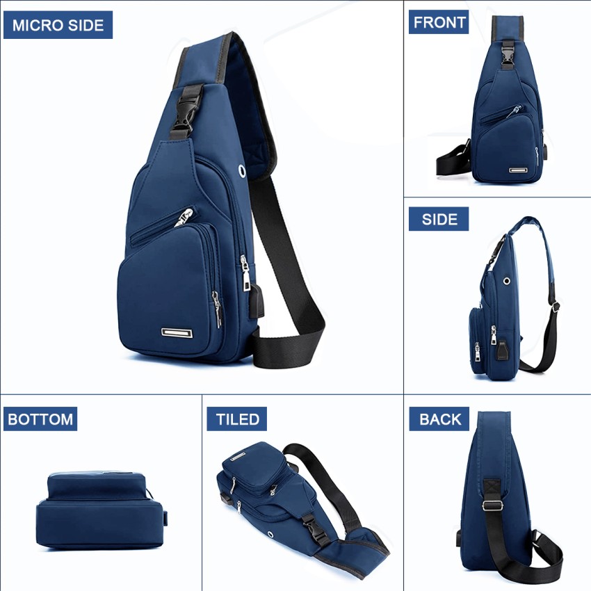 gustave Grey Shoulder Bag Fashion Men's Oxford Cloth Crossbody Bag, Adjustable  Shoulder Bag with Multi Poc White - Price in India