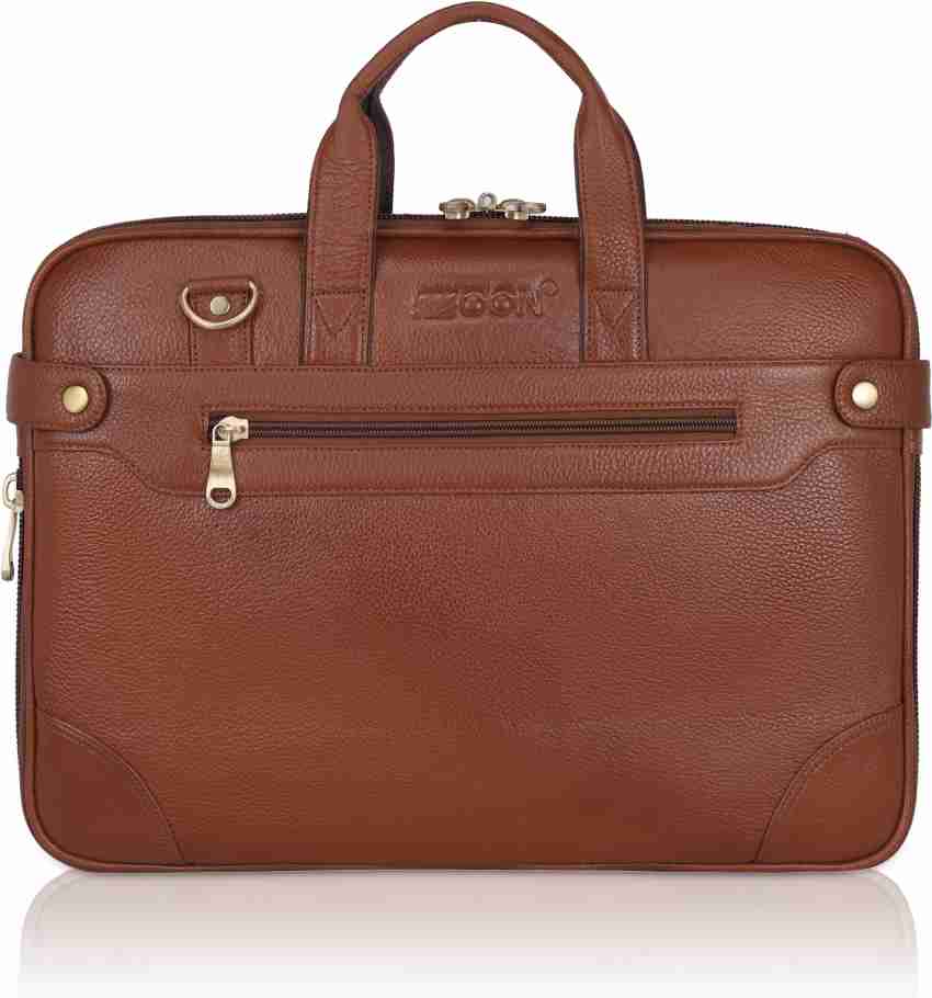 sleek leather laptop bag