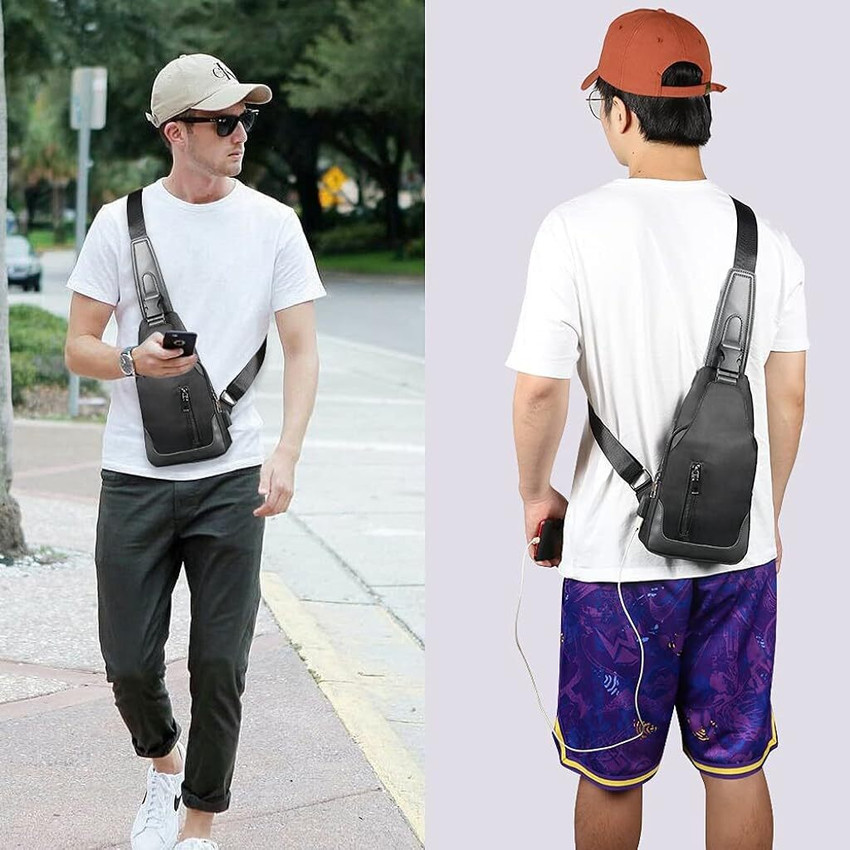 HASTHIP Chest Bag for Men Crossbody Bag Women Shoulder Bag Nylon Bag with Cable Vent Shoulder Bag Shoulder Bag Flipkart