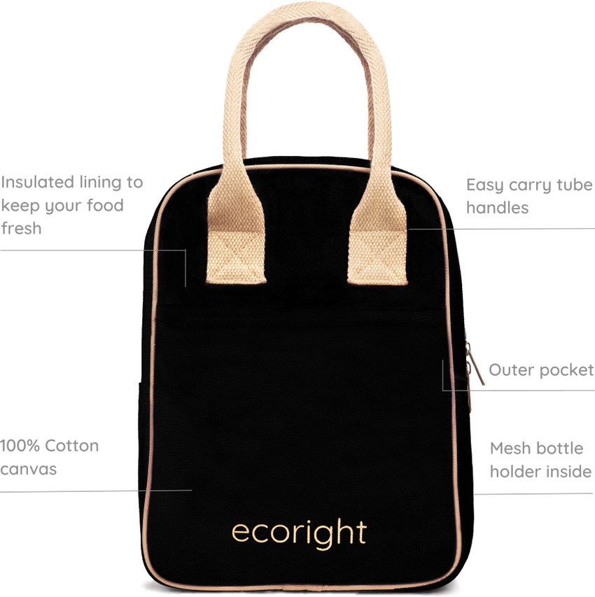 Flipkart ecoright Beige and Black Lunch Bag Lunch Bag