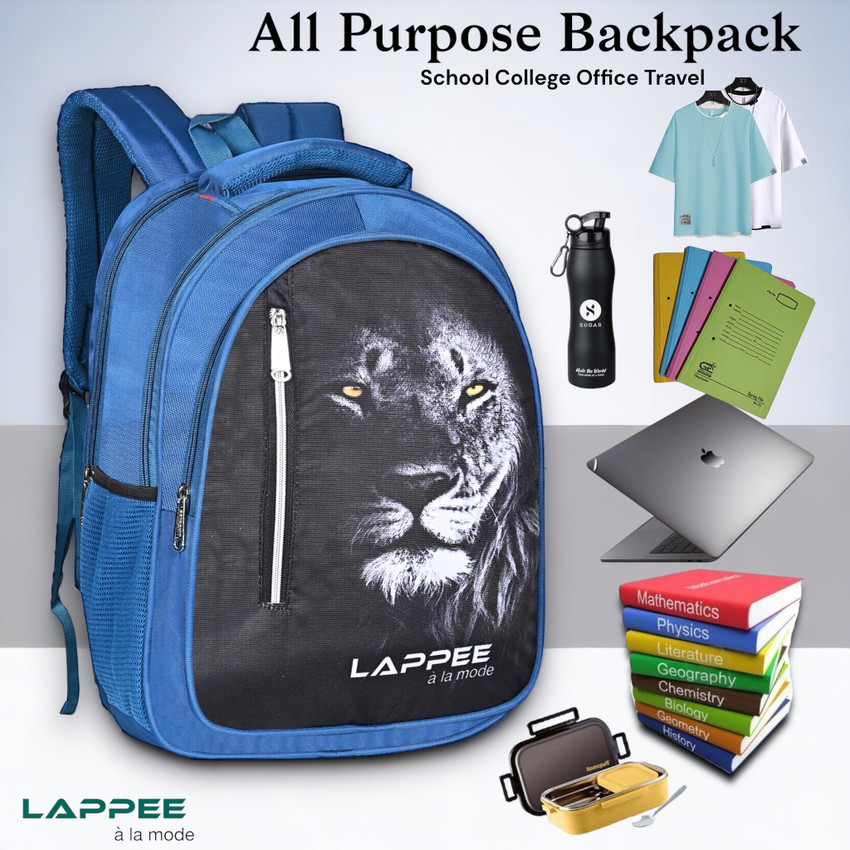 Lappee Stylish School Bag For Boys With Rain Cover For Class 8th 9th 10th 11th 12th. Waterproof School Bag