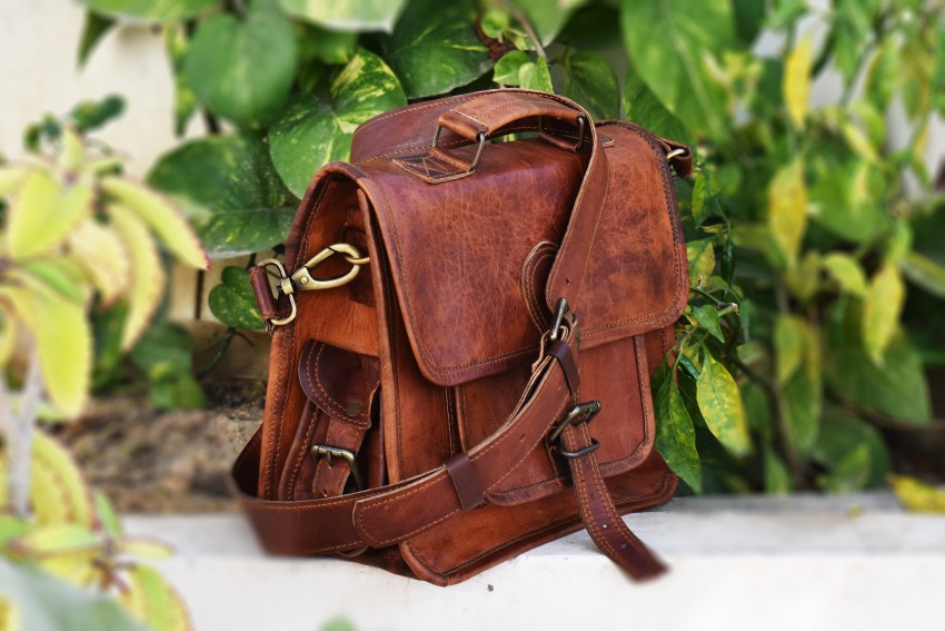 Vintage Brown Leather factory Bag