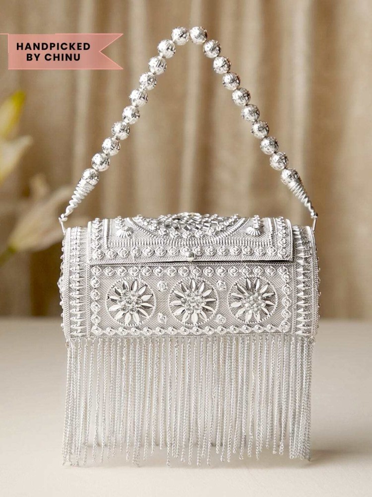 Silver colour outlet bag