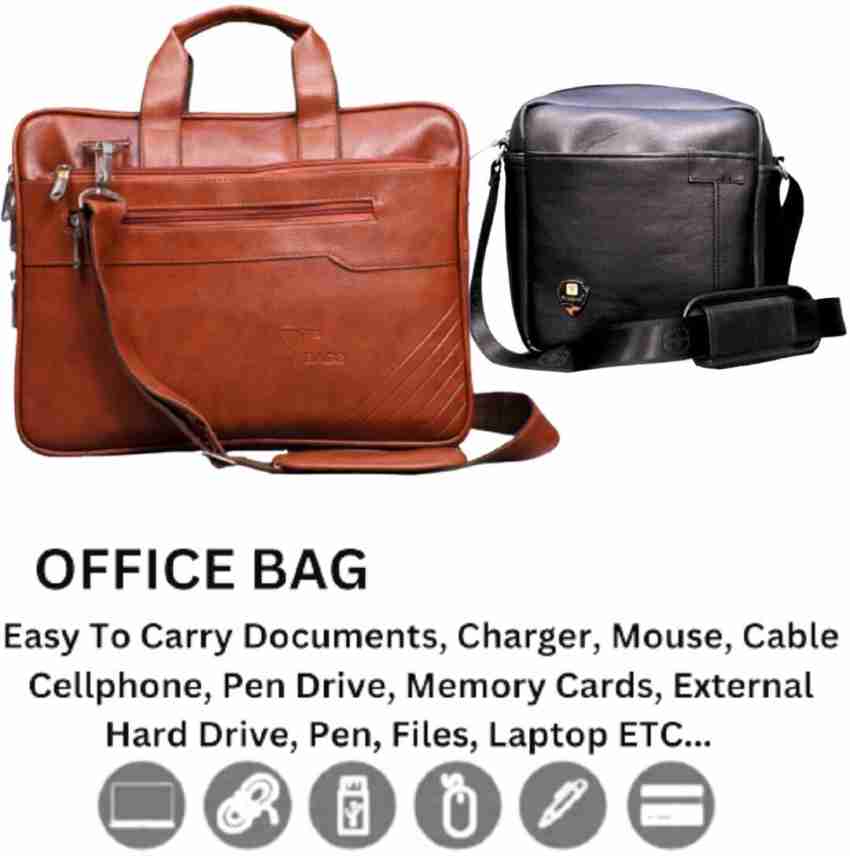 V-CUBE DESIGNS Genuine Leather Messenger Cross Body Shoulder Sling  Bag/Spacious Travel, Office & Business Bag for Men & Women (Unisex) with  Adjustable