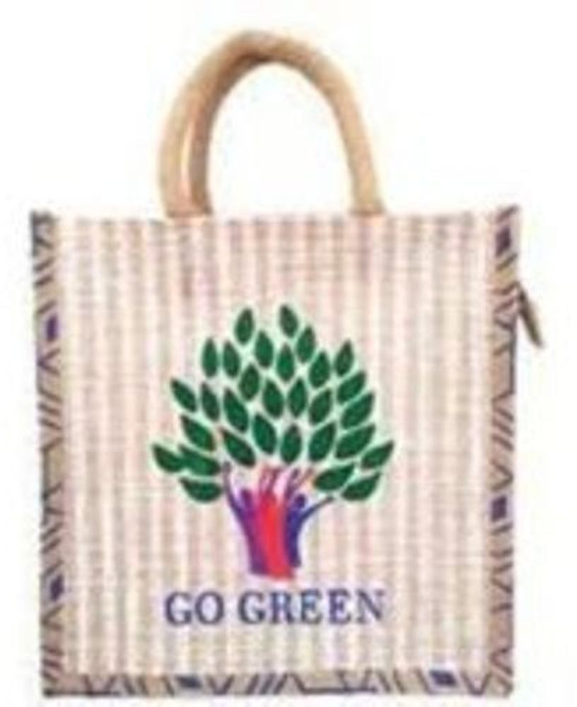 Jute Bag Eco Friendly Go Green With Zipper