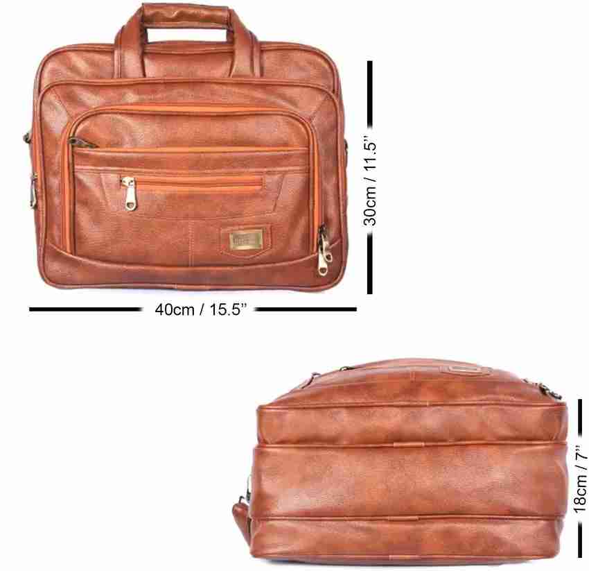 Flipkart HANDCUFFS Leather Expandable Office Bag 17 Inch Laptop Bag For Men Waterproof Messenger Bag Messenger Bag