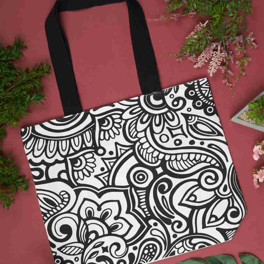 Rock Chick Tote Bag with Yellow and White Design – Art & Soul