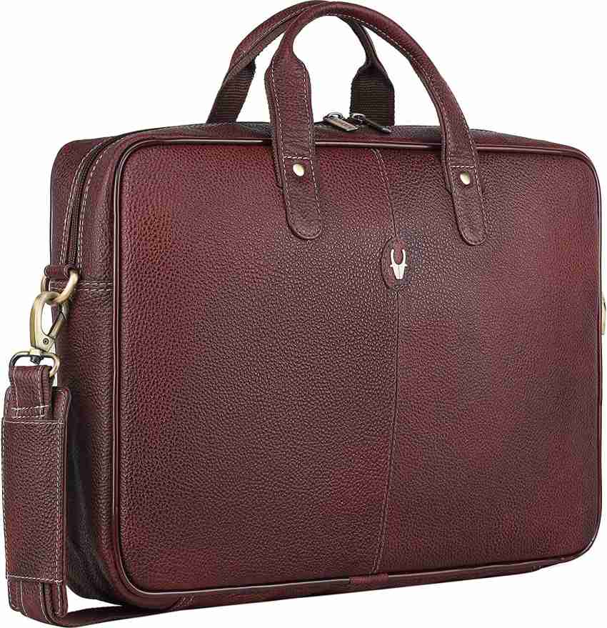 WILDHORN Brown Leather Laptop Messenger Bag for Men