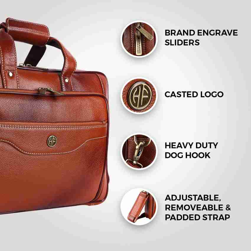 Flipkart Hammonds Flycatcher Original Bombay Brown Leather Laptop Messenger Bag L 40 H 28 B 13 cm LB168TN Messenger Bag Messenger Bag